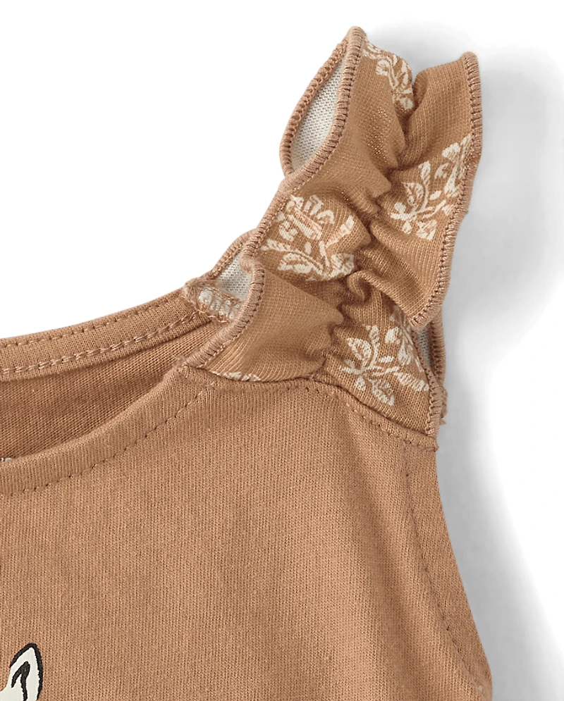 Toddler Girls Graphic Ruffle 2-Piece Outfit Set