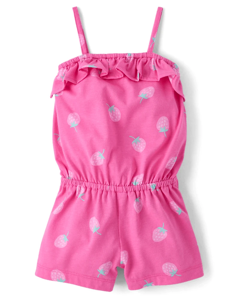 Baby And Toddler Girls Print Ruffle Romper