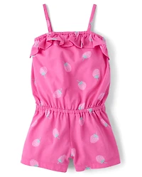 Baby And Toddler Girls Print Ruffle Romper