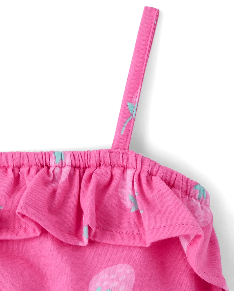 Baby And Toddler Girls Print Ruffle Romper