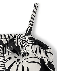 Baby And Toddler Girls Print Ruffle Romper