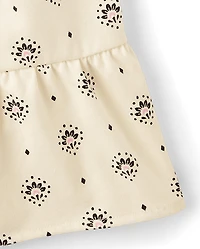 Baby And Toddler Girls Print Tassel Tiered Dress