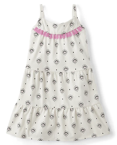 Baby And Toddler Girls Print Tassel Tiered Dress