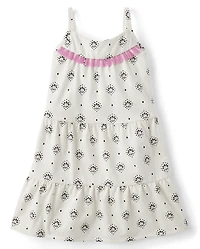 Baby And Toddler Girls Print Tassel Tiered Dress