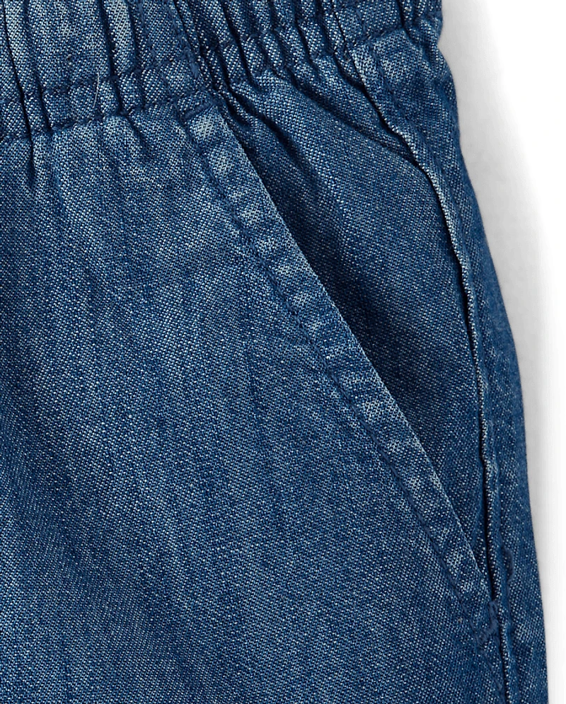 Baby And Toddler Chambray Pull On Jean Shorts
