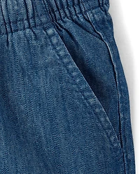 Baby And Toddler Chambray Pull On Jean Shorts