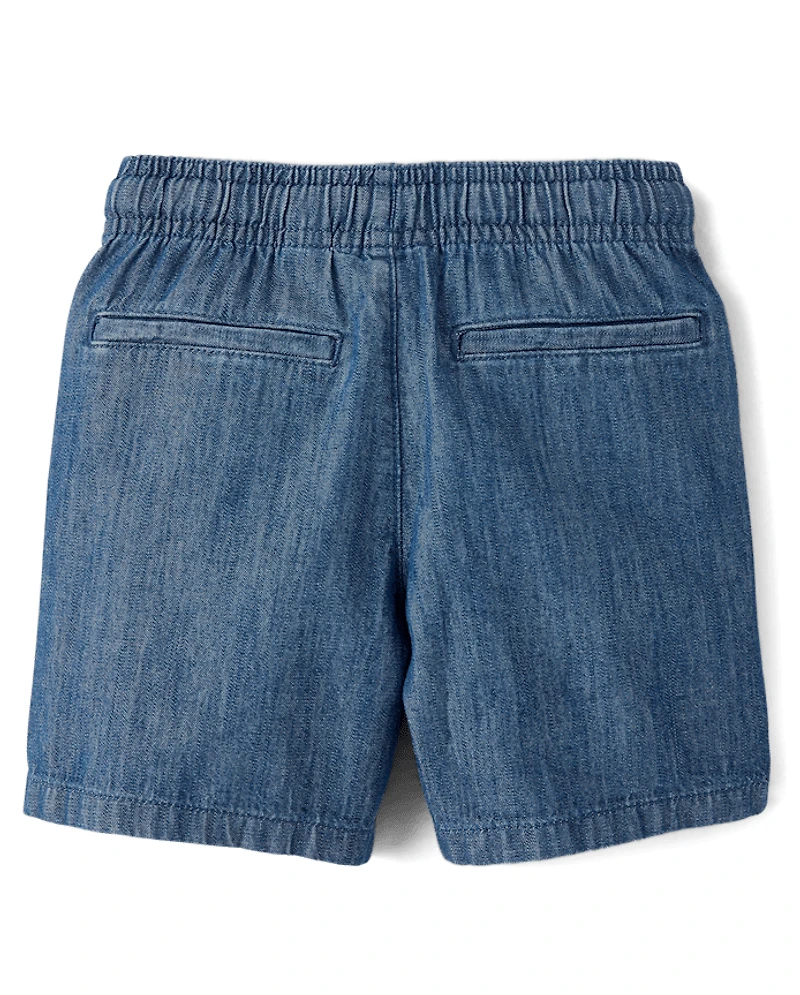 Baby And Toddler Chambray Pull On Jean Shorts