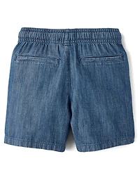 Baby And Toddler Chambray Pull On Jean Shorts