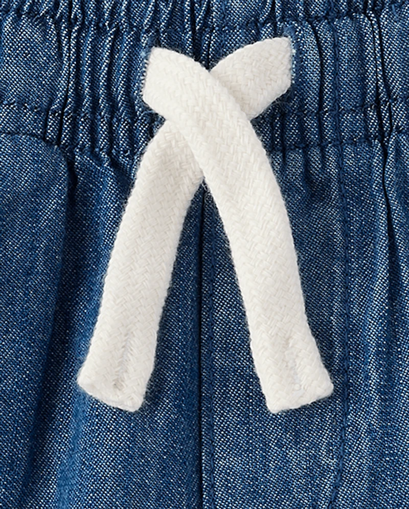 Baby And Toddler Chambray Pull On Jean Shorts