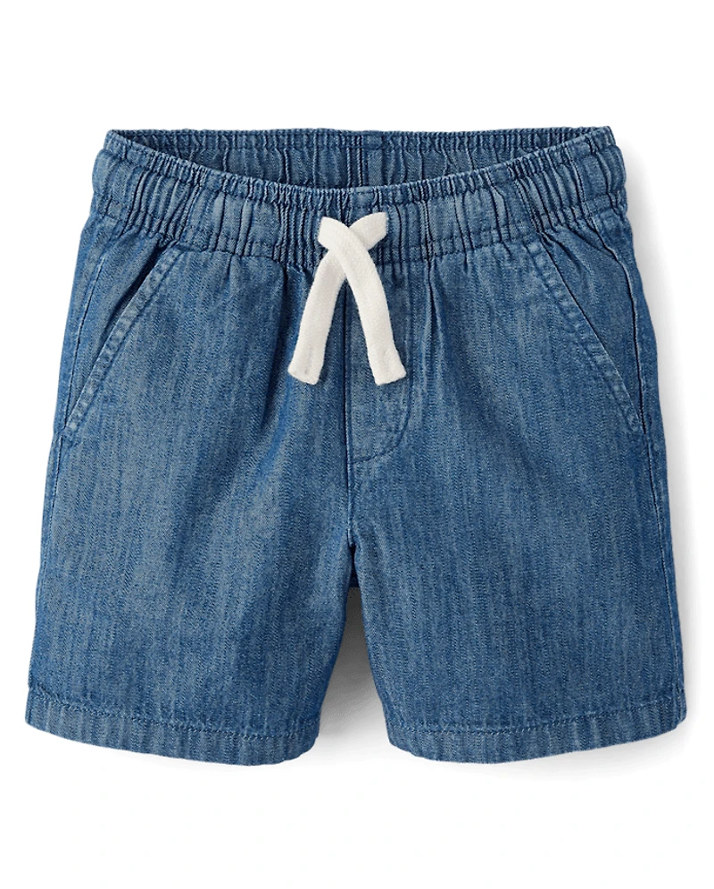 Baby And Toddler Chambray Pull On Jean Shorts