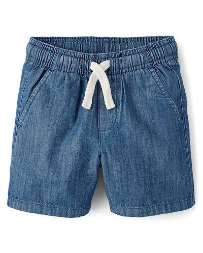 Baby And Toddler Chambray Pull On Jean Shorts
