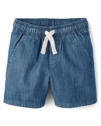 Baby And Toddler Chambray Pull On Jean Shorts