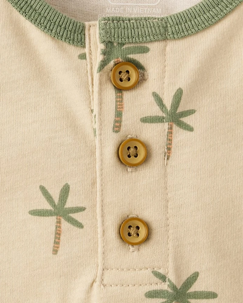 Baby And Toddler Boys Palm Tree Henley Tank Top