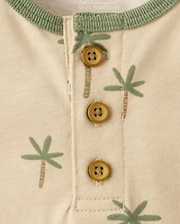 Baby And Toddler Boys Palm Tree Henley Tank Top
