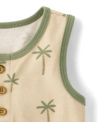 Baby And Toddler Boys Palm Tree Henley Tank Top