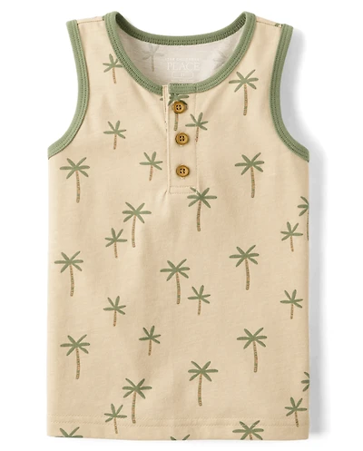 Baby And Toddler Boys Palm Tree Henley Tank Top