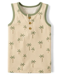Baby And Toddler Boys Palm Tree Henley Tank Top