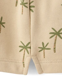 Baby And Toddler Boys Palm Tree French Terry Active Shorts