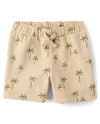Baby And Toddler Boys Palm Tree French Terry Active Shorts