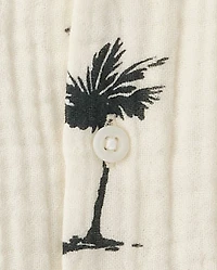 Baby And Toddler Boys Palm Tree Gauze Button Up Shirt