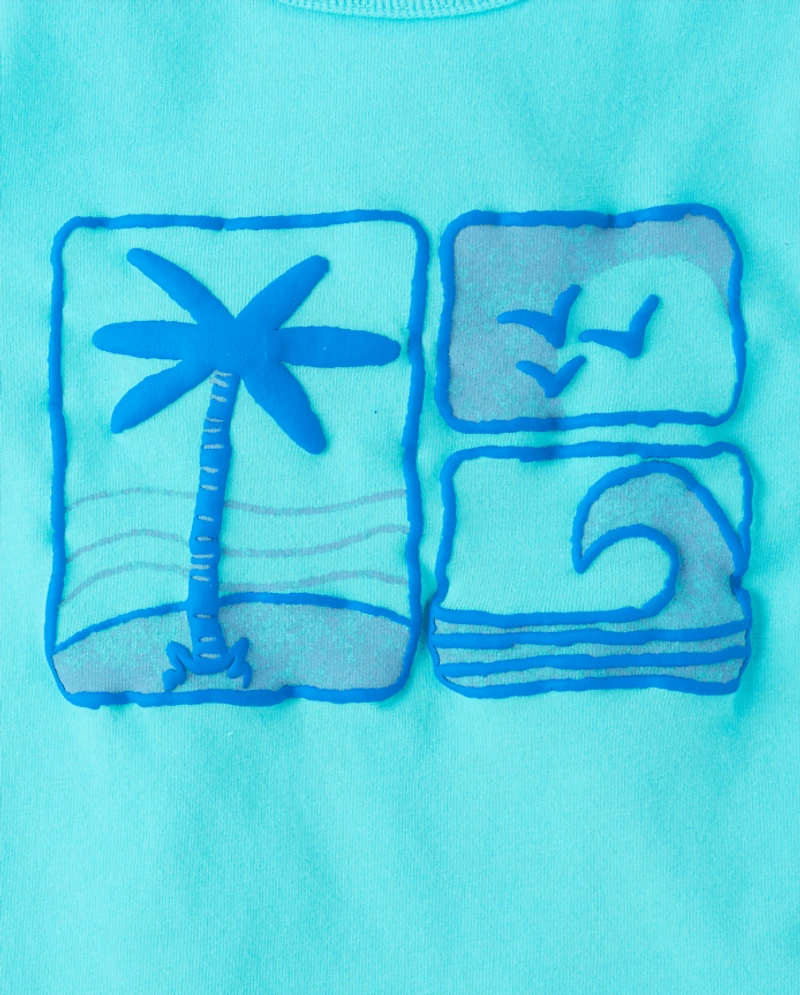 Baby And Toddler Boys Puff Print Beach 2-Piece Outfit Set