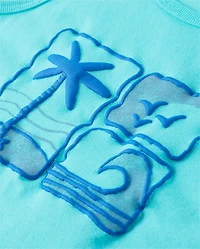Baby And Toddler Boys Puff Print Beach 2-Piece Outfit Set