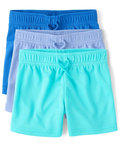 Baby And Toddler Boys Quick Dry Lined Mesh Active Shorts 3-Pack