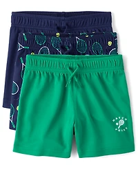 Baby And Toddler Boys Quick Dry Lined Mesh Active Shorts 3-Pack