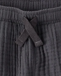 Baby And Toddler Boys Gauze Pull On Shorts