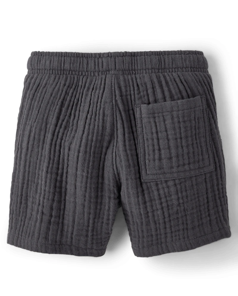 Baby And Toddler Boys Gauze Pull On Shorts