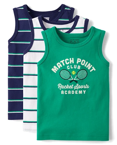 Baby And Toddler Boys Graphic Tank Top 3-Pack