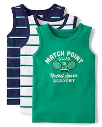 Baby And Toddler Boys Graphic Tank Top 3-Pack