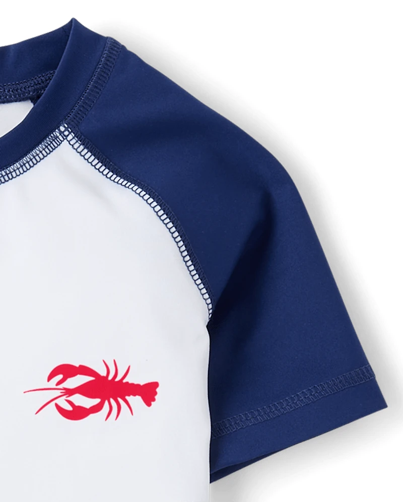 Baby And Toddler Boys Graphic Rashguard Swimsuit