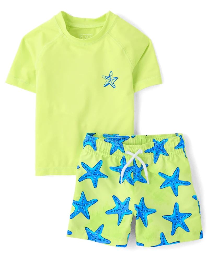 Baby And Toddler Boys Graphic Rashguard Swimsuit