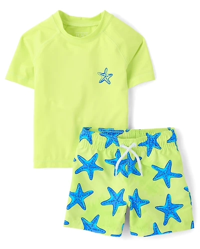 Baby And Toddler Boys Graphic Rashguard Swimsuit