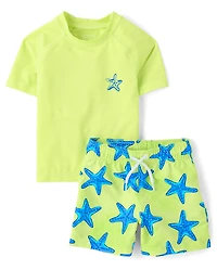 Baby And Toddler Boys Graphic Rashguard Swimsuit