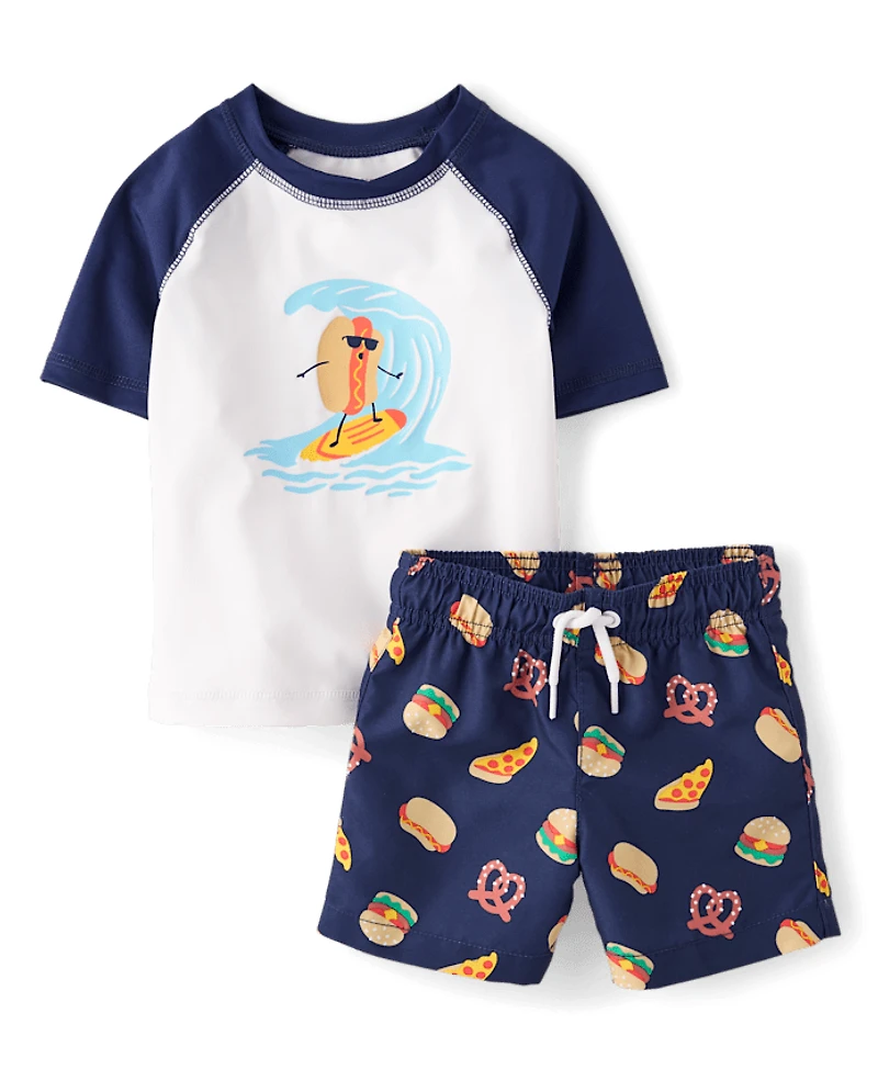 Maillot de bain anti-UV à motifs pour bébés et petits garçons