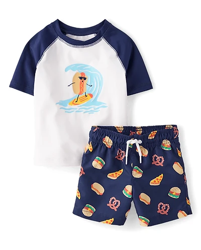 Maillot de bain anti-UV à motifs pour bébés et petits garçons