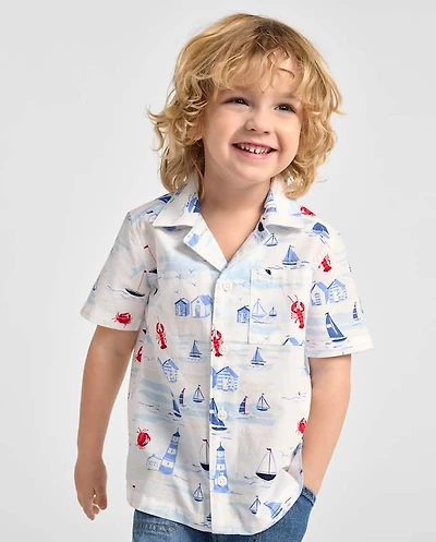 Baby And Toddler Boys Dad Me Coastal Poplin Button Up Shirt