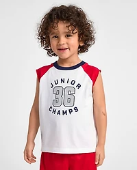 Baby And Toddler Boys Colorblock Varsity Muscle Tank Top