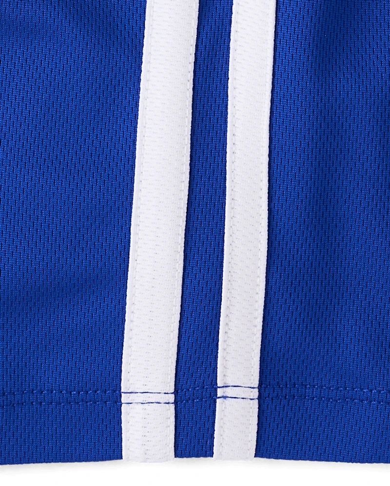 Baby And Toddler Boys Quick Dry Striped Lined Mesh Active Shorts