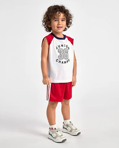 Baby And Toddler Boys Quick Dry Striped Lined Mesh Active Shorts