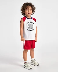 Baby And Toddler Boys Quick Dry Striped Lined Mesh Active Shorts