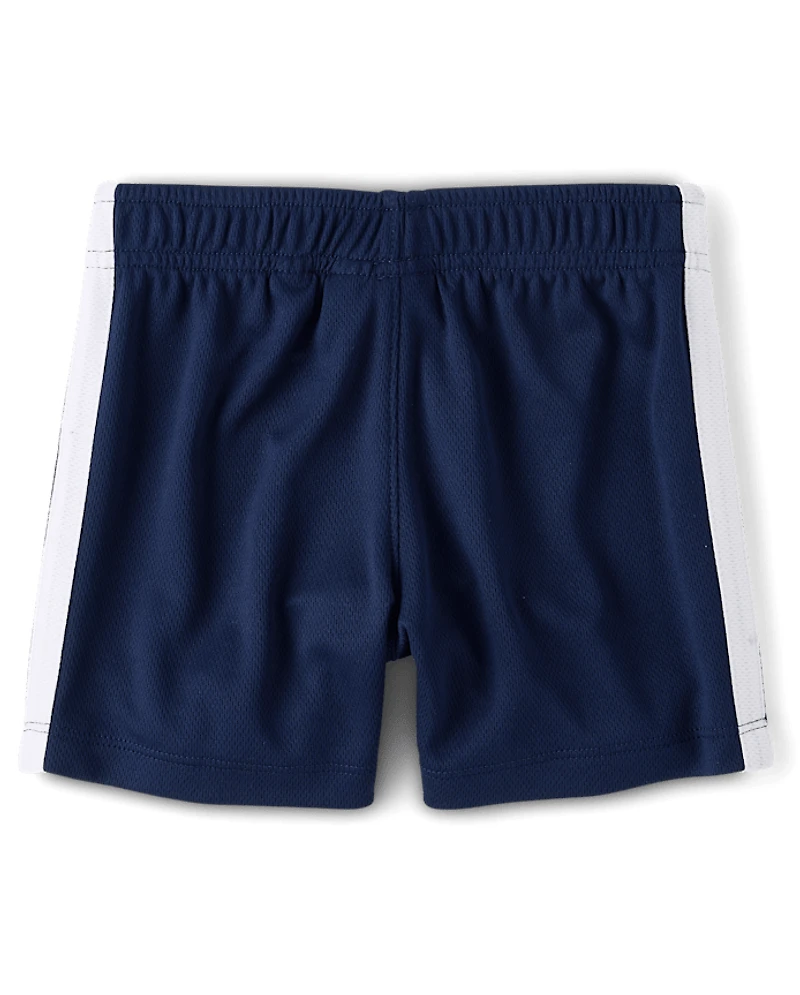 Baby And Toddler Boys Quick Dry Striped Lined Mesh Active Shorts
