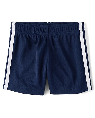 Baby And Toddler Boys Quick Dry Striped Lined Mesh Active Shorts