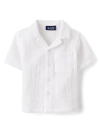 Baby And Toddler Boys Gauze Button Up Shirt