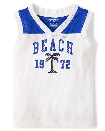 Baby And Toddler Boys Quick Dry Graphic Mesh Tank Top