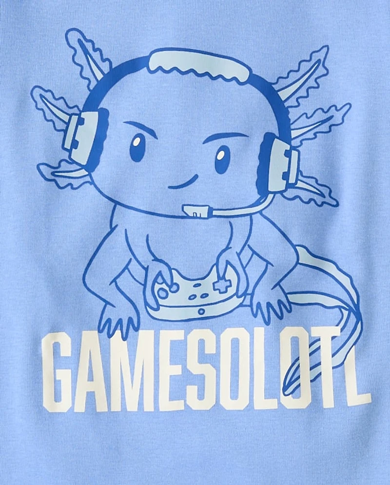 Boys Gamer Axolotl Snug Fit Cotton Pajamas