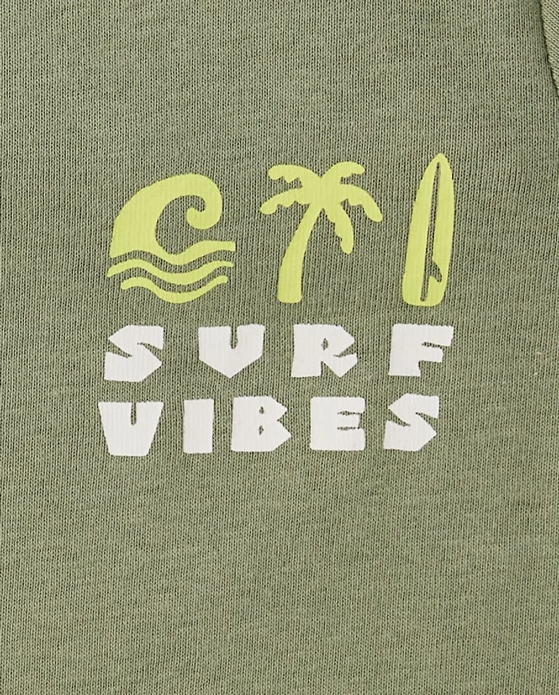 Boys Surf Vibes Snug Fit Cotton Pajamas