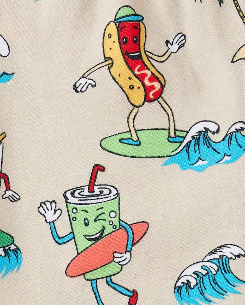 Boys Surf's Up Food Snug Fit Cotton Pajamas